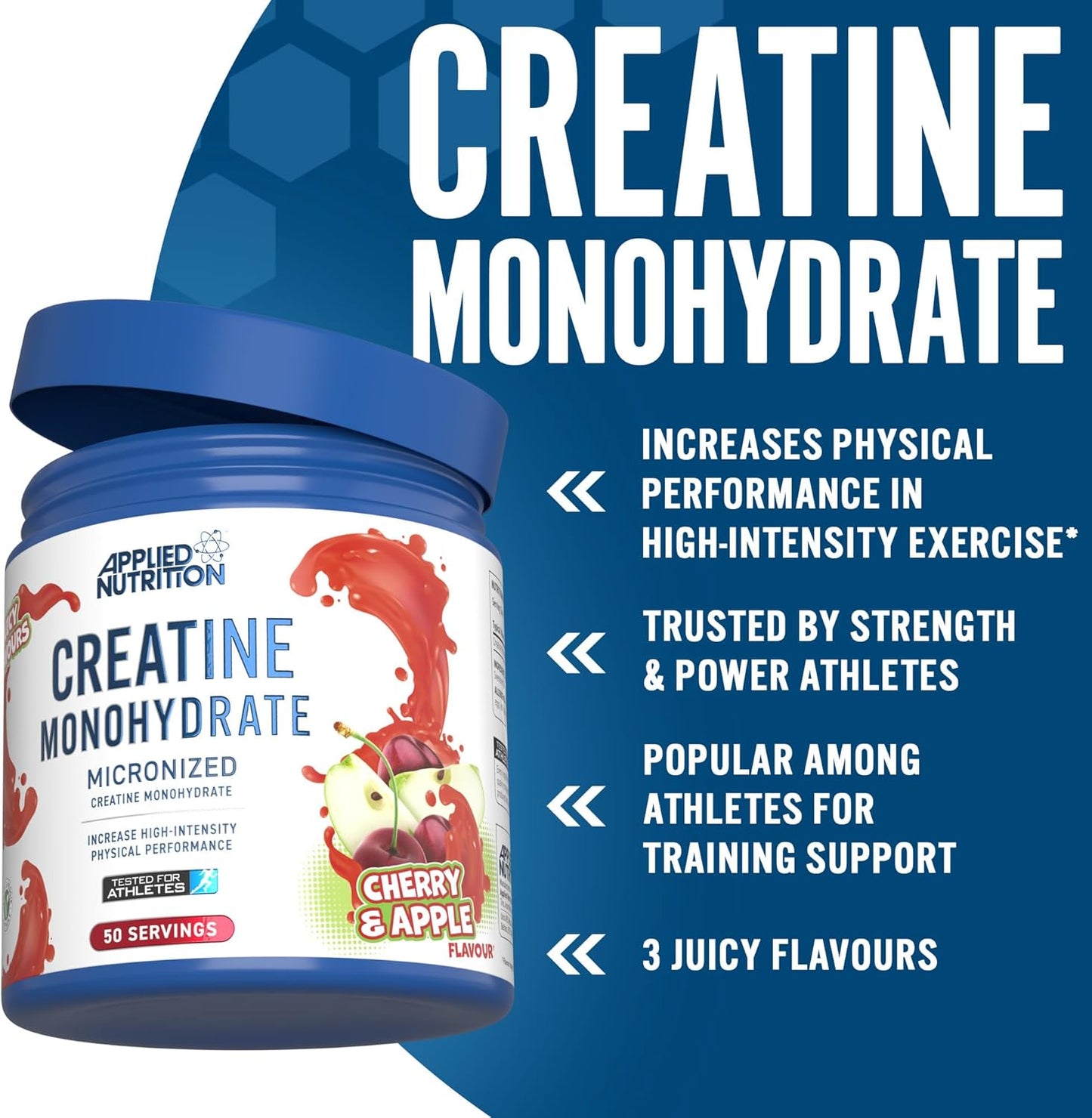 Applied Nutrition Creatine Monohydrate Micronized 250 Gramos 50 Servicios