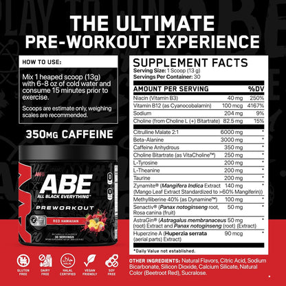 Applied Nutrition Abe All Black Everything Pre 30 Servicios