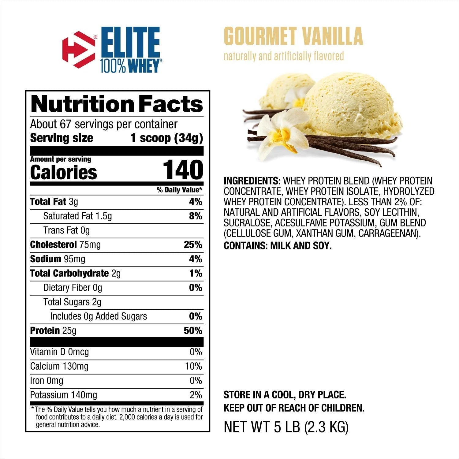 Dymatize Elite 100% Whey 5 Lbs