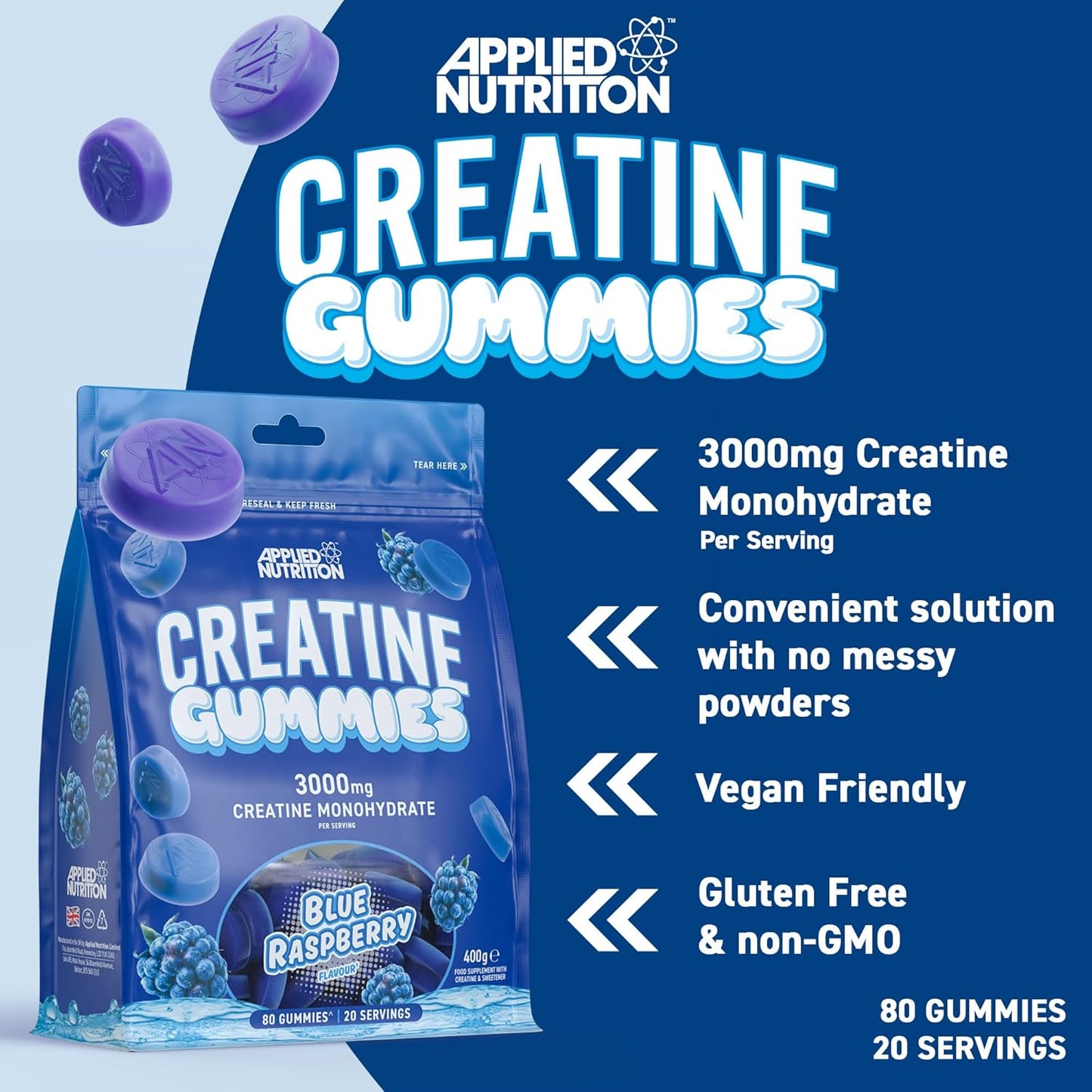 Applied Nutrition Creatine Gummies 80 Gummies 20 Servicios