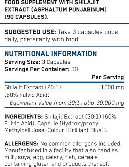 Applied Nutrition Shilajit Himalayan Health 90 Capsulas