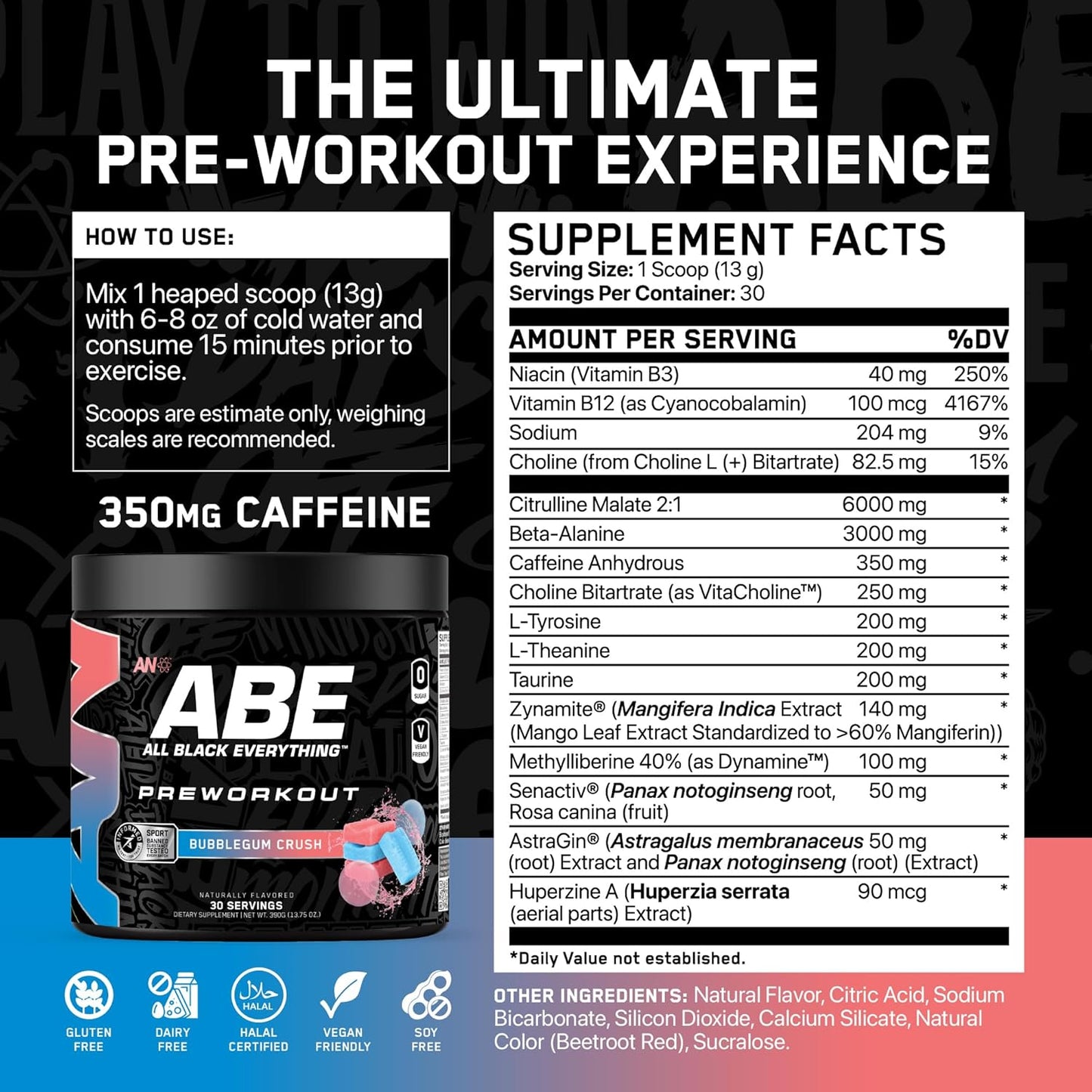 Applied Nutrition Abe All Black Everything Pre 30 Servicios
