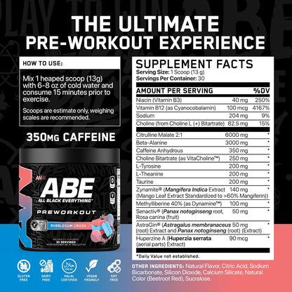 Applied Nutrition Abe All Black Everything Pre 30 Servicios
