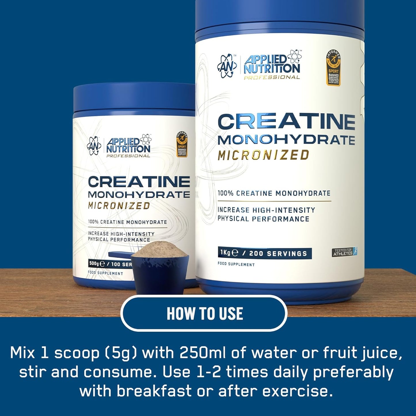 Applied Nutrition Creatine Monohydrate Micronized 1 Kg 200 Servicios