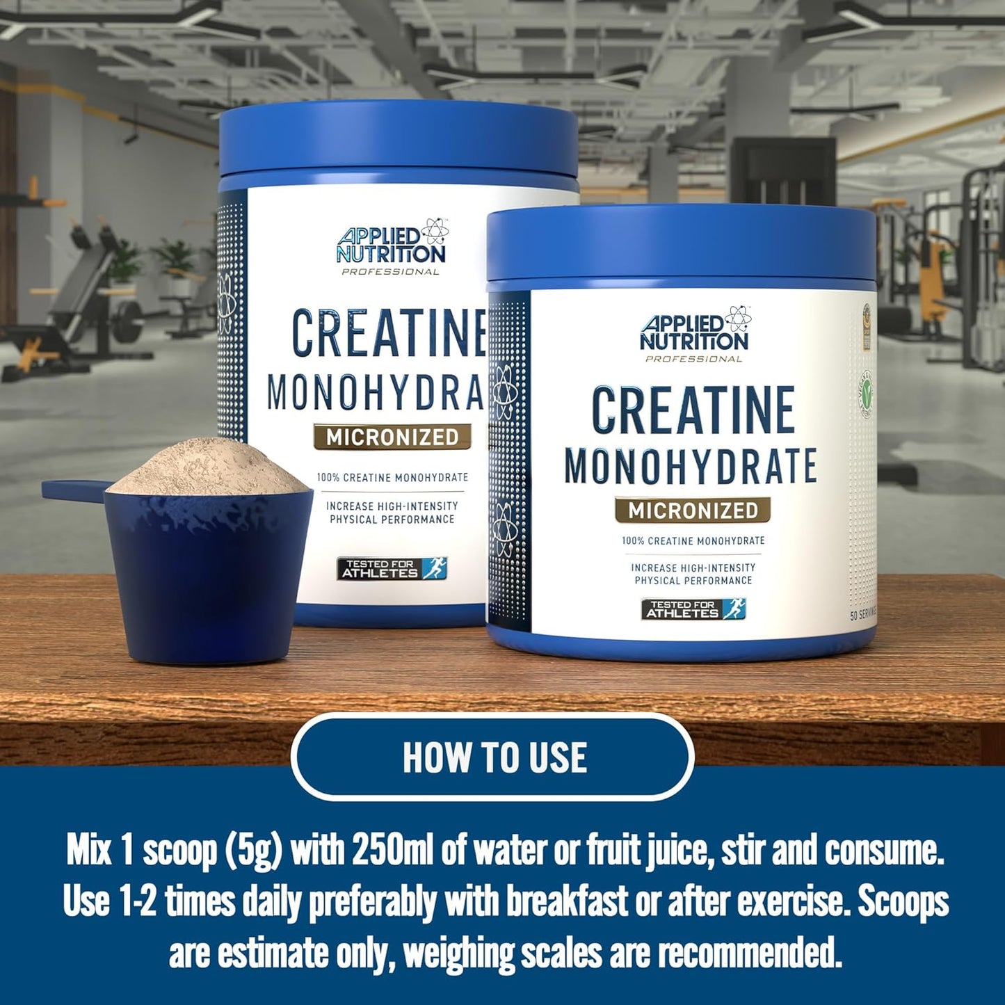 Applied Nutrition Creatine Monohydrate Micronized 250 Gramos 50 Servicios