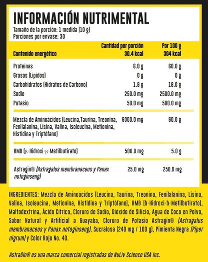 Advance Nutrition Aminos & Hmb + Astragin 30 Servicios