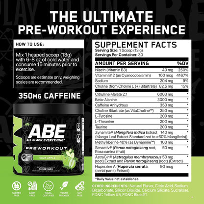 Applied Nutrition Abe All Black Everything Pre 30 Servicios