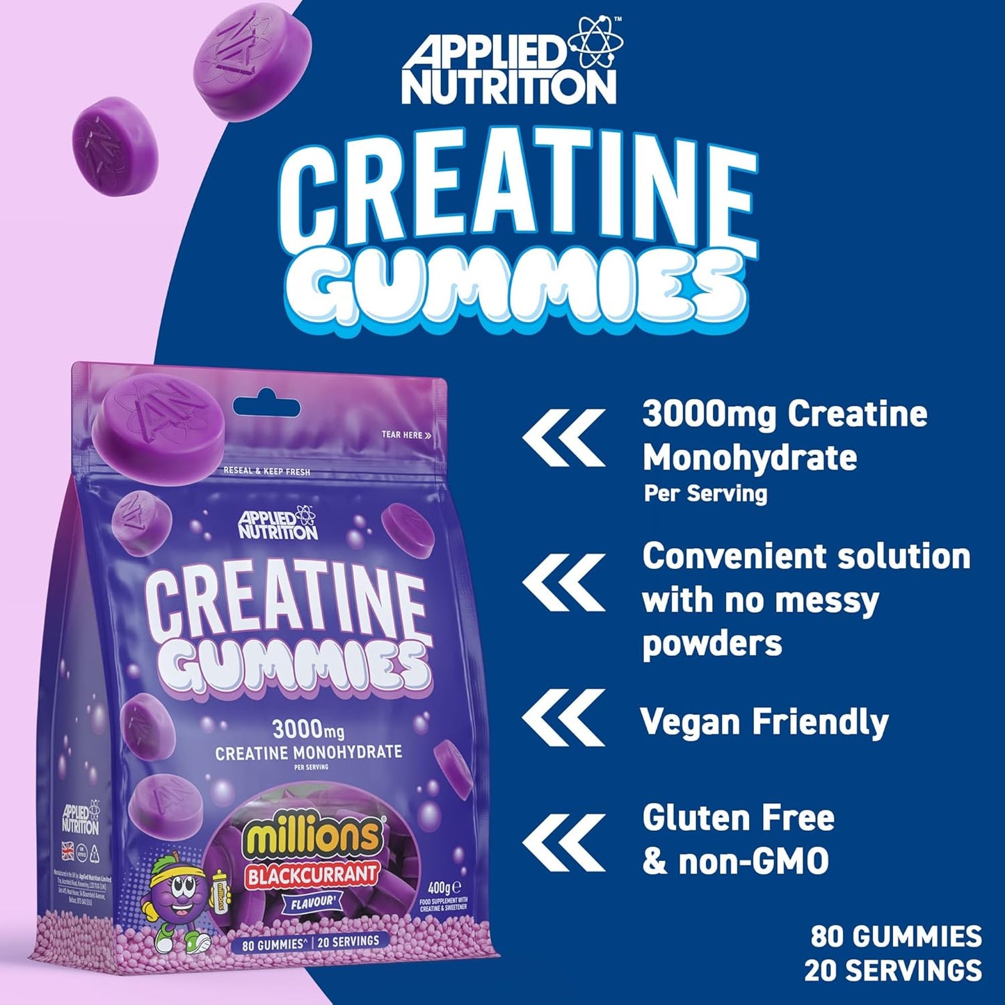 Applied Nutrition Creatine Gummies 80 Gummies 20 Servicios
