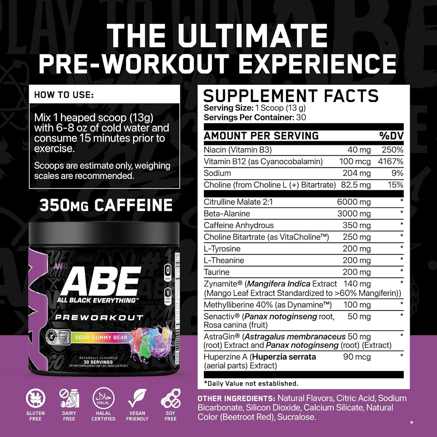 Applied Nutrition Abe All Black Everything Pre 30 Servicios