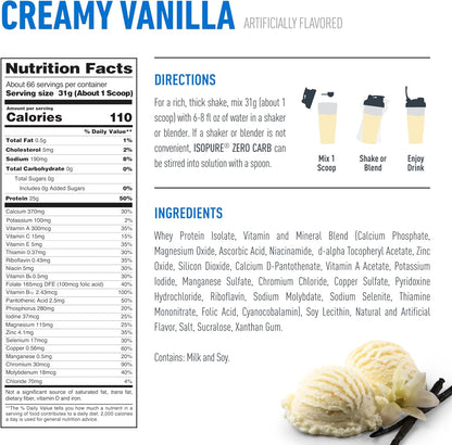 Isopure Zero Carb / Low Carb 4.5 Lbs