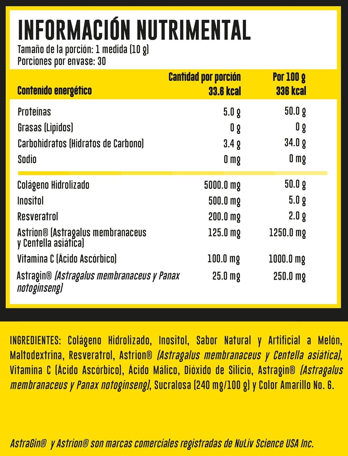 Advance Nutrition Colageno Hidrolizado + Astragin 30 Servicios