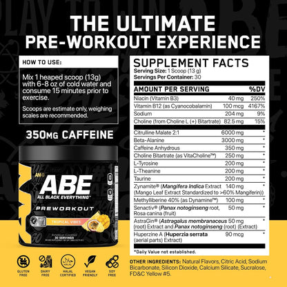 Applied Nutrition Abe All Black Everything Pre 30 Servicios