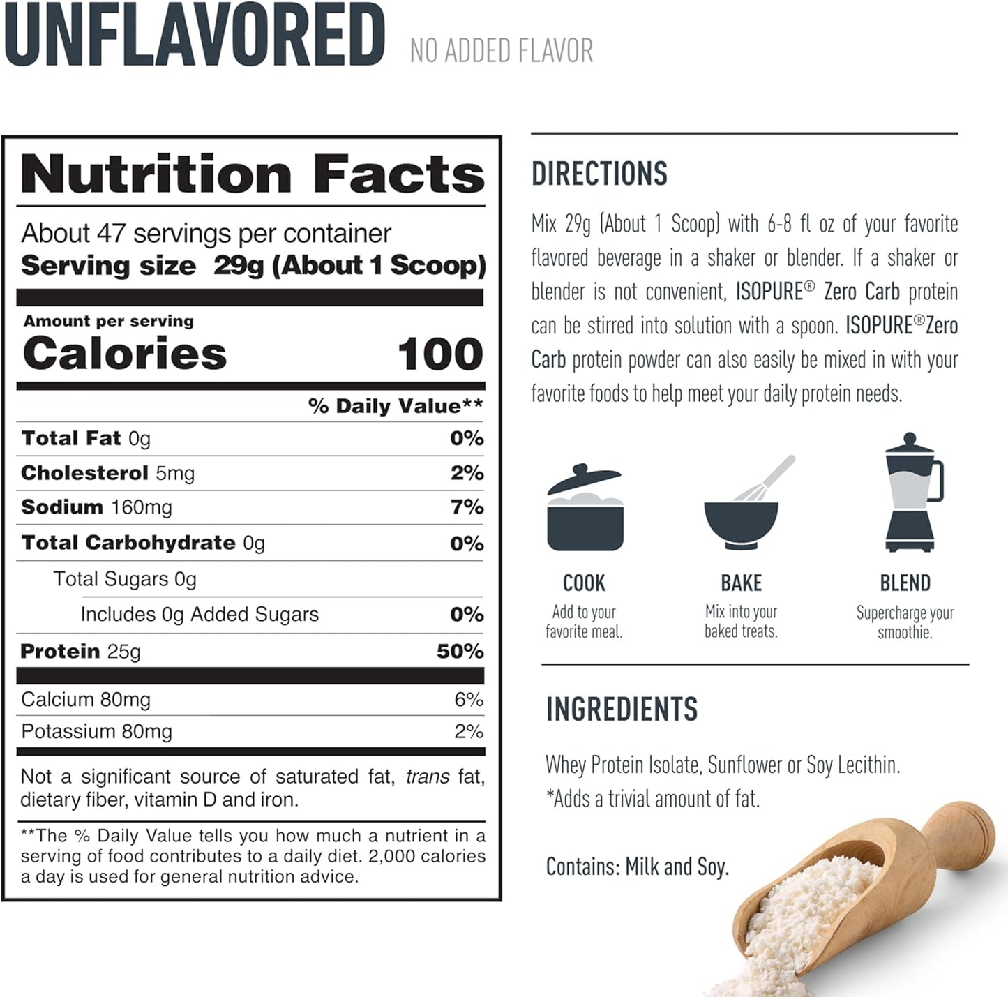 Isopure Zero Carb Protein Unflavored 3 Lbs