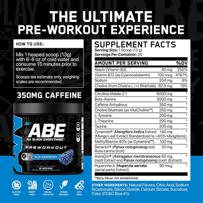 Applied Nutrition Abe All Black Everything Pre 30 Servicios