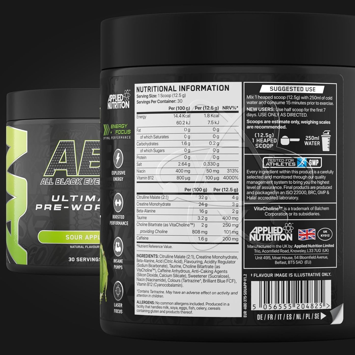 Applied Nutrition Abe All Black Everything Ultimate Pre-Workout 30 Servicios