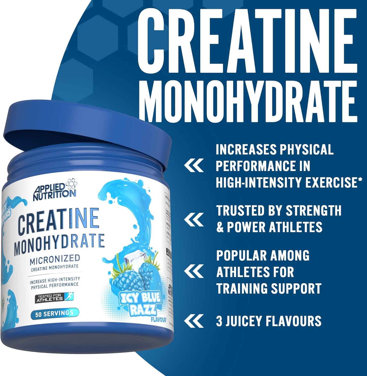 Applied Nutrition Creatine Monohydrate Micronized 250 Gramos 50 Servicios