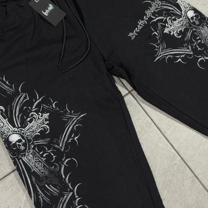 Breathedivinity Death Sigil Banana Shape Uncuffed Sweatpants Midnight