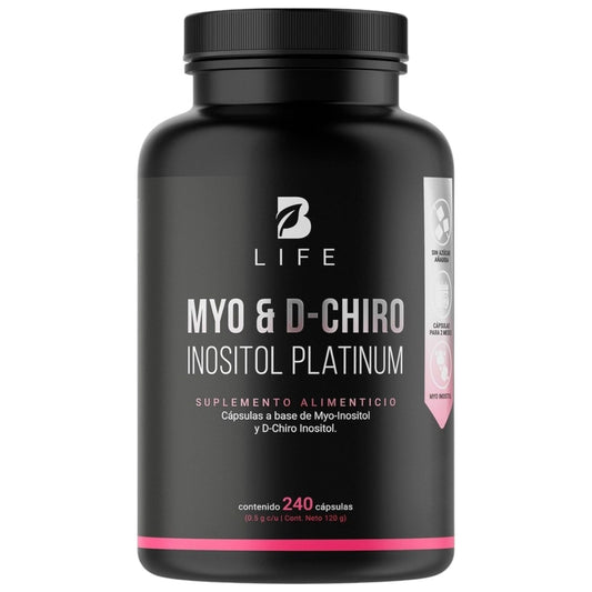 B Life Myo y D-Chiro Inositol Platinum Mezcla de Ratio 40:1 240 Capsulas