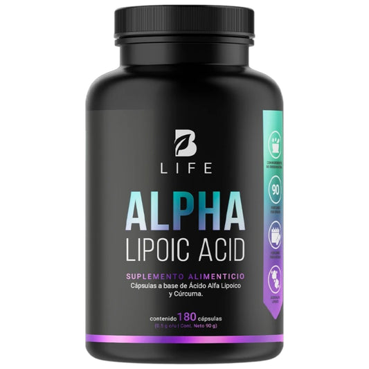 B Life Alpha Lipoic Acid | Ácido Alfa Lipoico 180 Capsulas