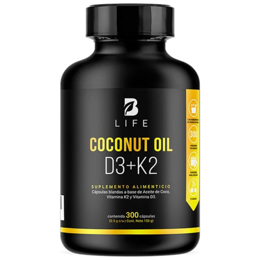 B Life Coconut Oil D3 + K2 300 Capsulas