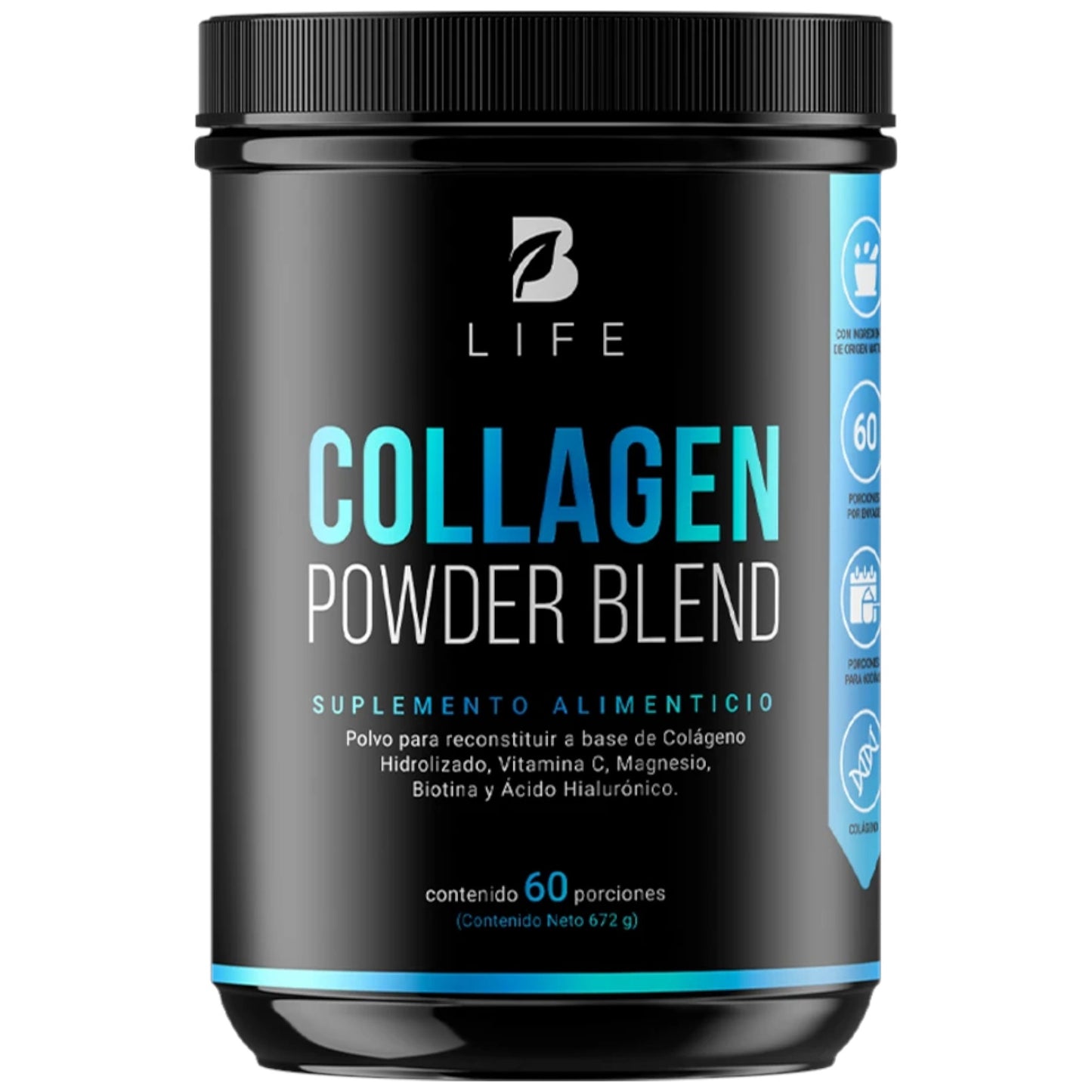 B Life Collagen Powder Blend Mezcla en Polvo con Colágeno y Nutrientes 60 Servicios