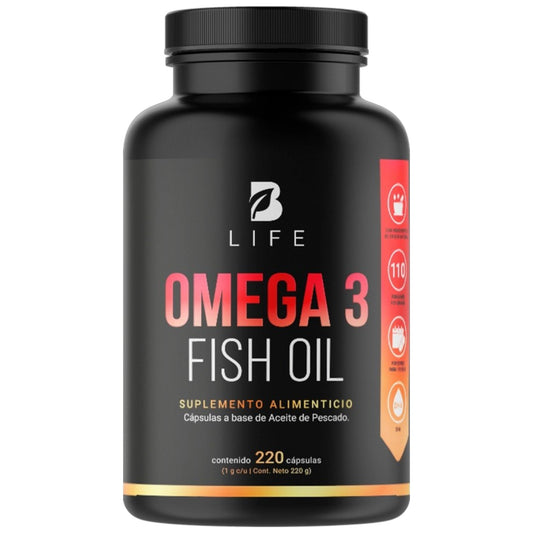 B Life Omega 3 Fish Oil | Omega 3 Aceite de Pescado 220 Capsulas