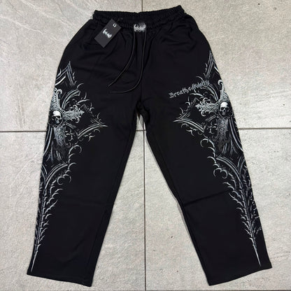 Breathedivinity Death Sigil Banana Shape Uncuffed Sweatpants Midnight