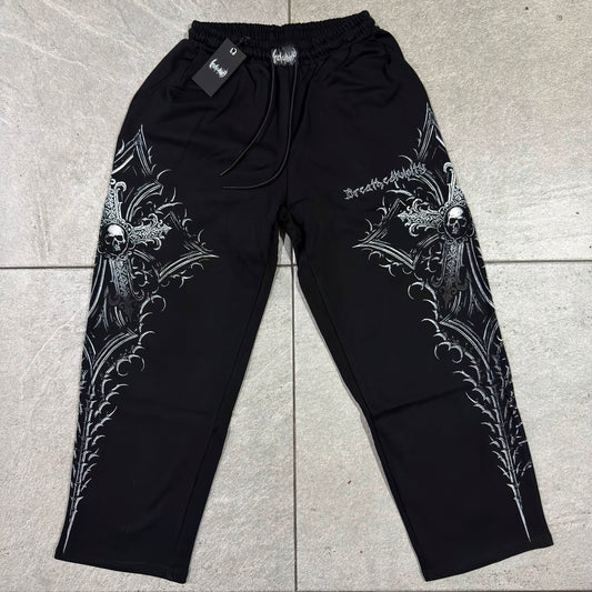 Breathedivinity Death Sigil Banana Shape Uncuffed Sweatpants Midnight