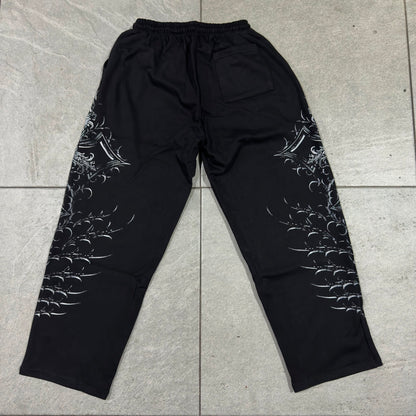 Breathedivinity Death Sigil Banana Shape Uncuffed Sweatpants Midnight
