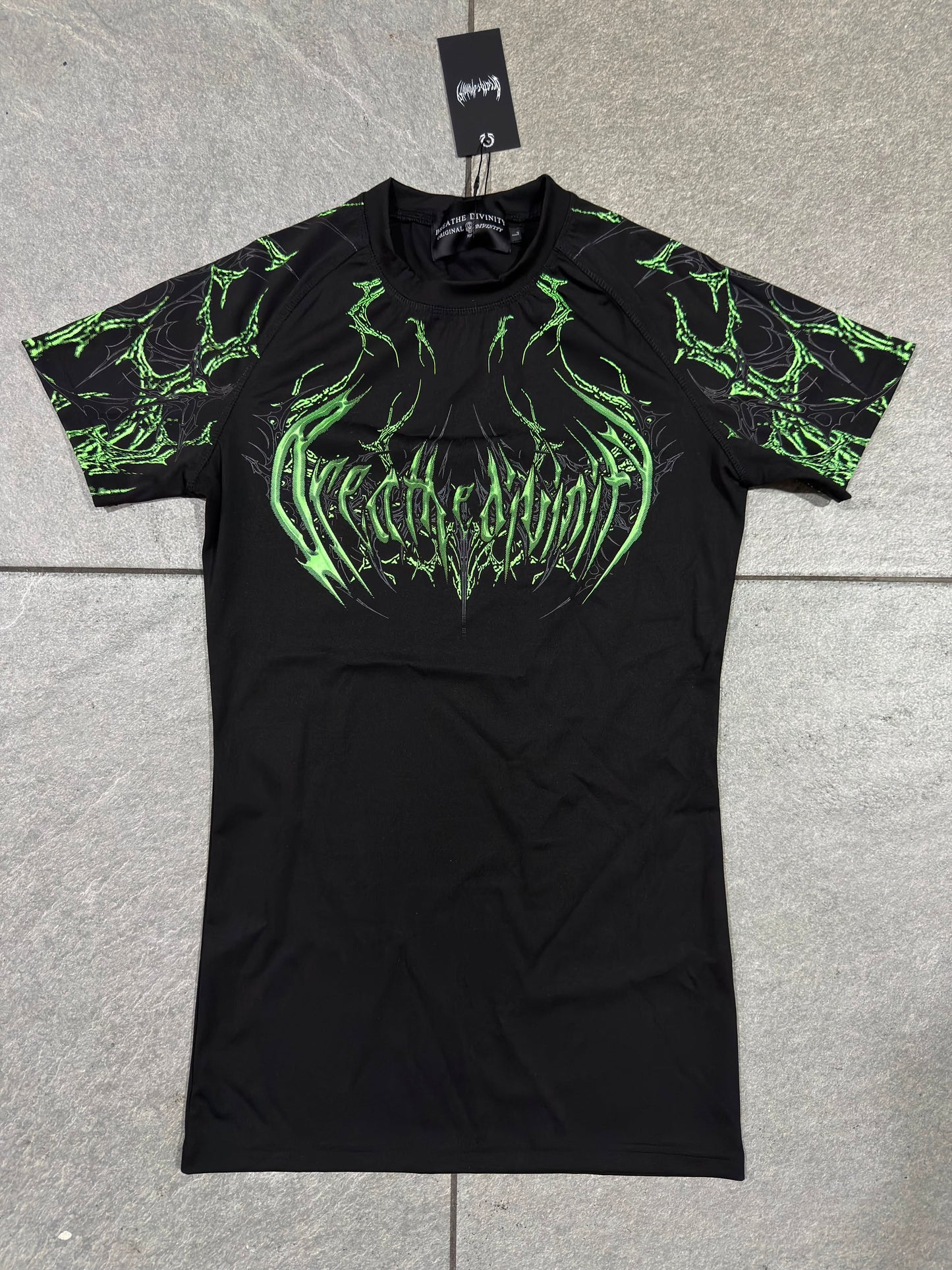 Breathedivinity Void Tech Corrupted Short Sleeve Compression Neon Green