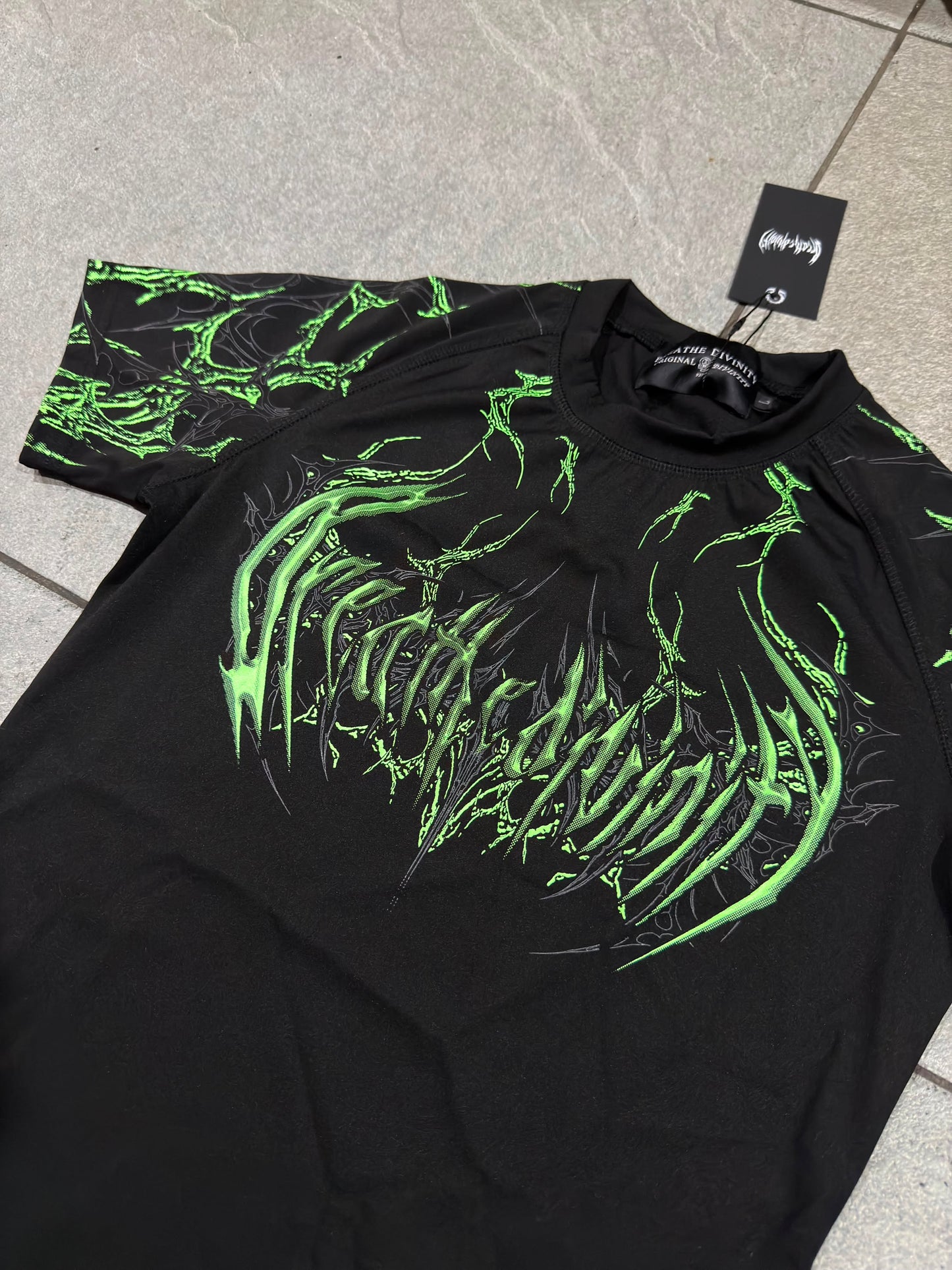 Breathedivinity Void Tech Corrupted Short Sleeve Compression Neon Green
