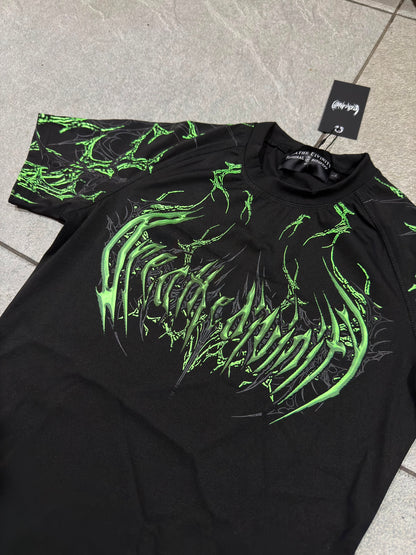 Breathedivinity Void Tech Corrupted Short Sleeve Compression Neon Green