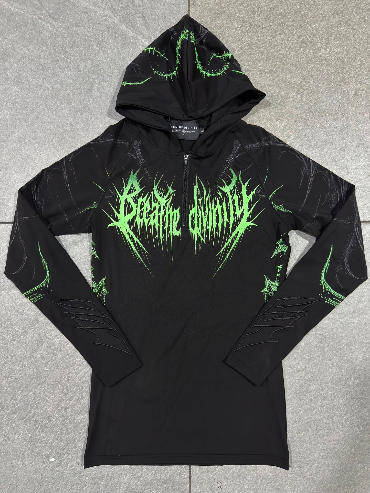 Breathedivinity Void Tech Pulsefire Hoodie Compression Neon Green