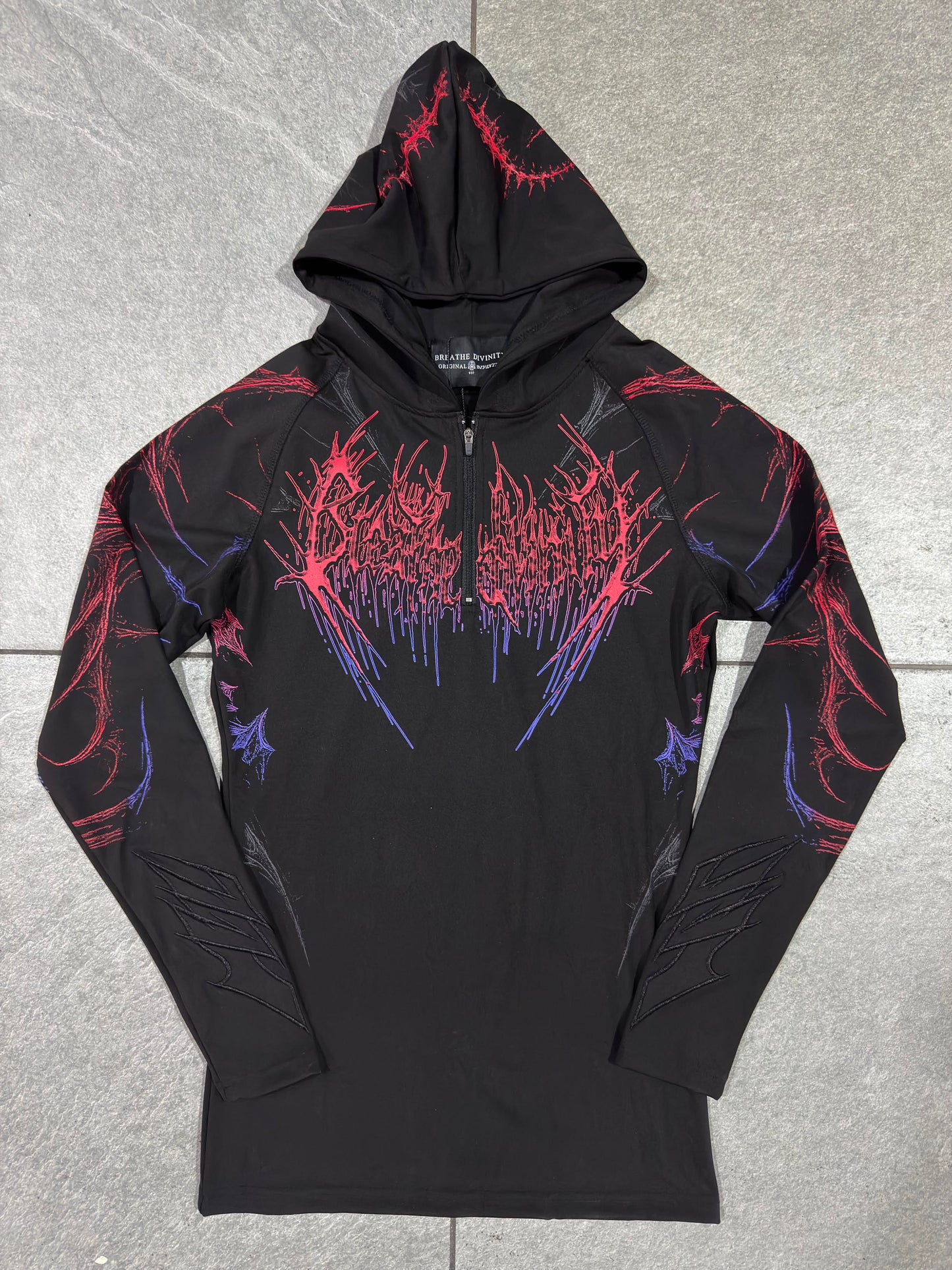 Breathedivinity Void Tech Pulsefire Hoodie Compression Blood Moon
