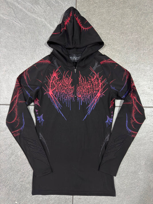 Breathedivinity Void Tech Pulsefire Hoodie Compression Blood Moon