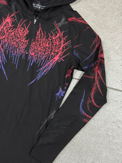Breathedivinity Void Tech Pulsefire Hoodie Compression Blood Moon