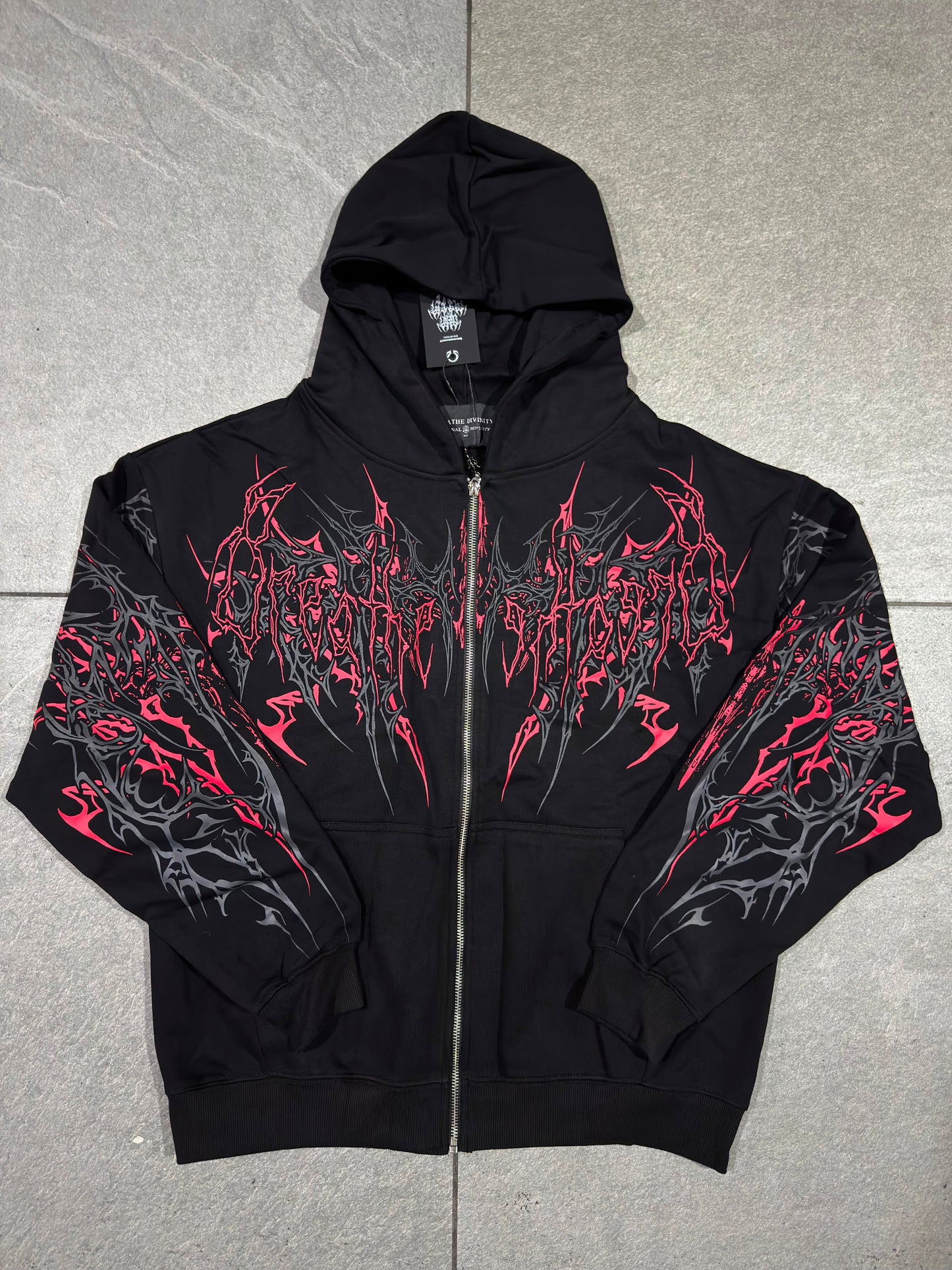 Breathedivinity Obsidian Oversized Zip-Up Hoodie Nightmare