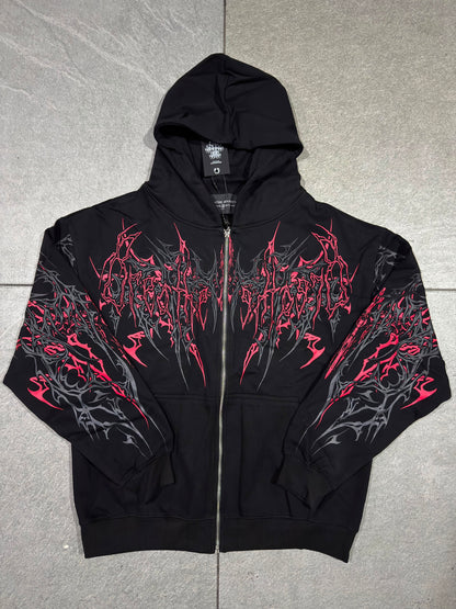 Breathedivinity Obsidian Oversized Zip-Up Hoodie Nightmare