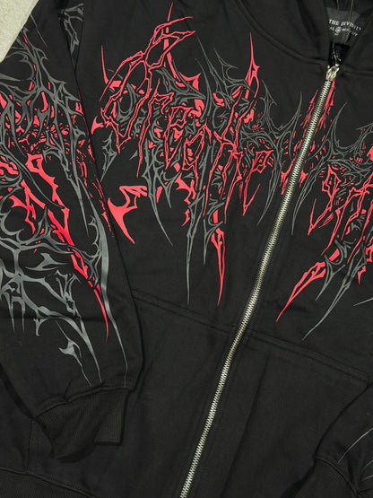 Breathedivinity Obsidian Oversized Zip-Up Hoodie Nightmare