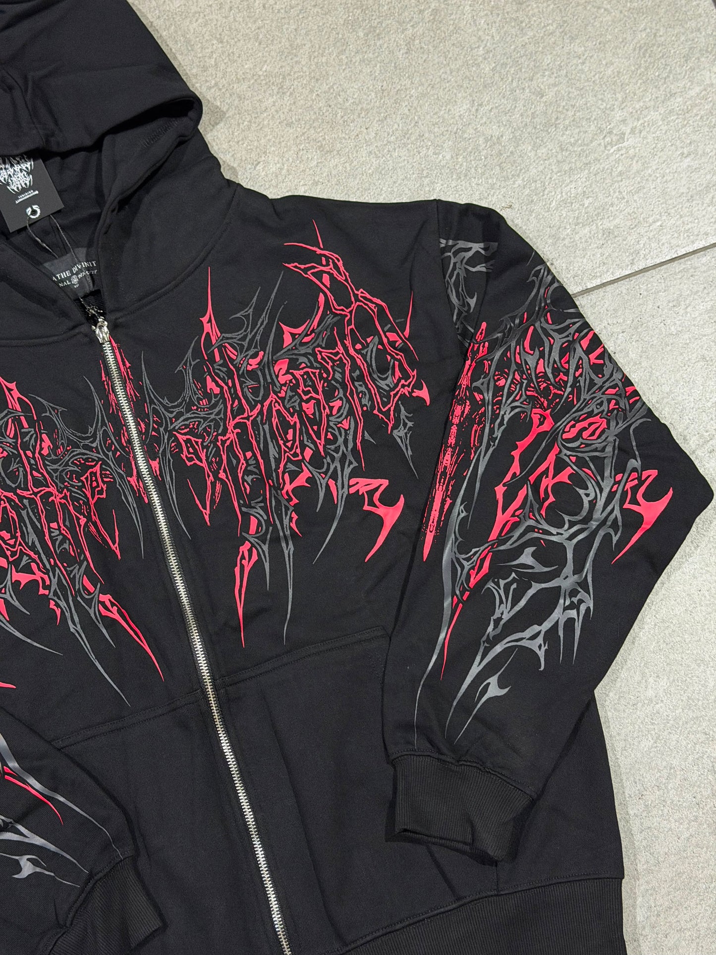 Breathedivinity Obsidian Oversized Zip-Up Hoodie Nightmare