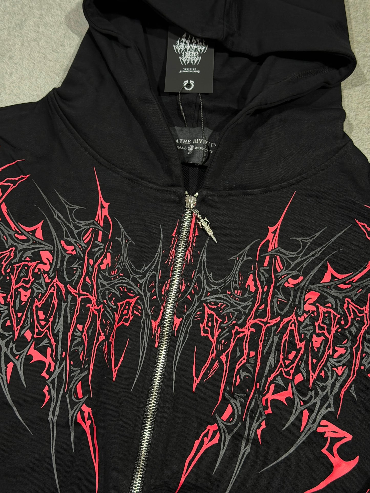 Breathedivinity Obsidian Oversized Zip-Up Hoodie Nightmare