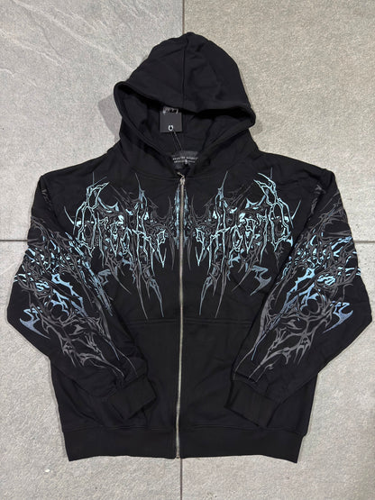 Breathedivinity Obsidian Oversized Zip-Up Hoodie Pulse