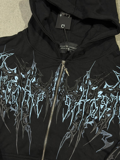 Breathedivinity Obsidian Oversized Zip-Up Hoodie Pulse