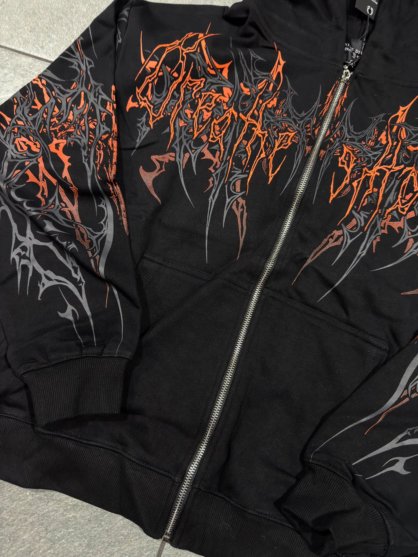 Breathedivinity Obsidian Oversized Zip-Up Hoodie Scorch