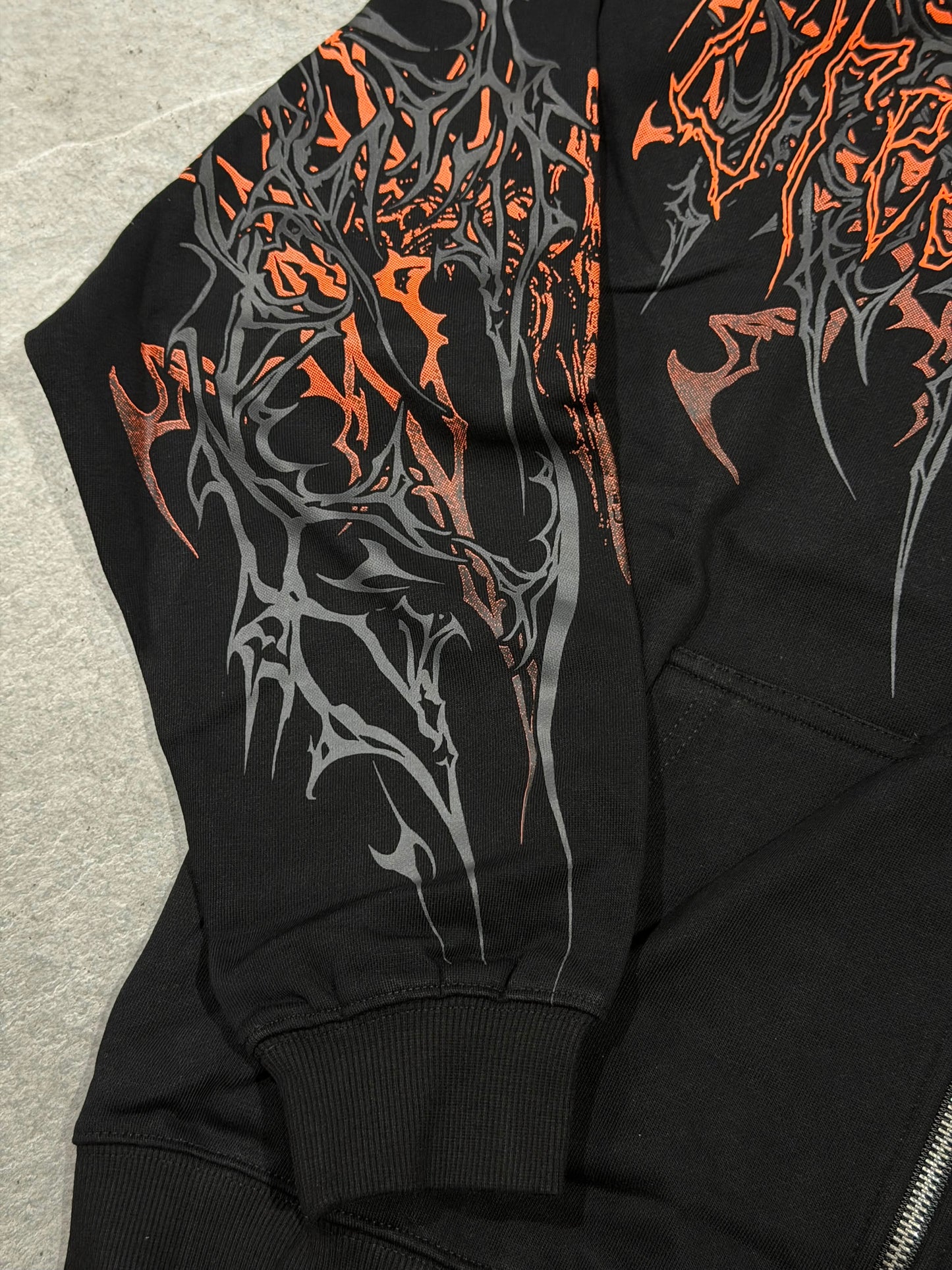 Breathedivinity Obsidian Oversized Zip-Up Hoodie Scorch