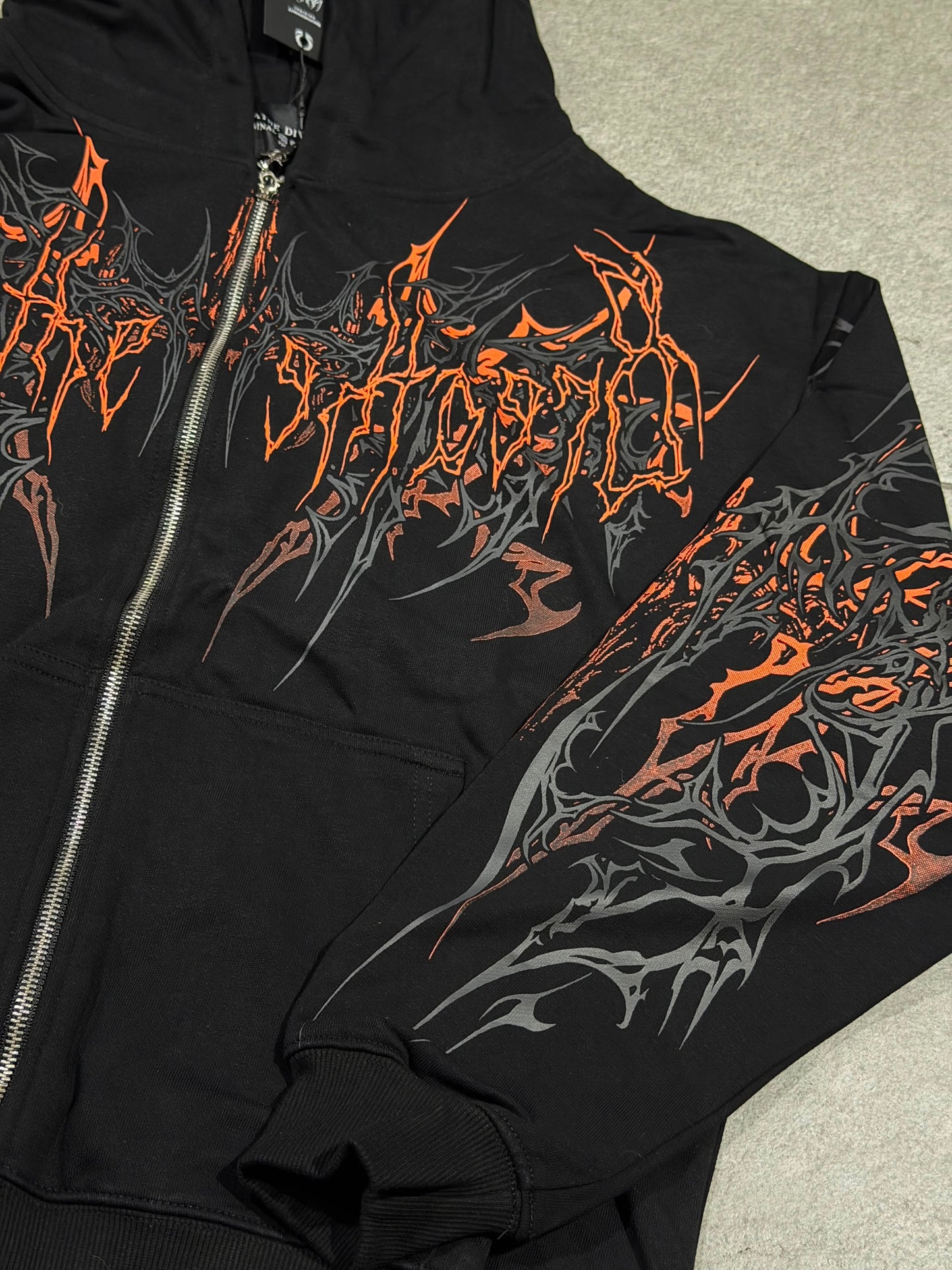 Breathedivinity Obsidian Oversized Zip-Up Hoodie Scorch