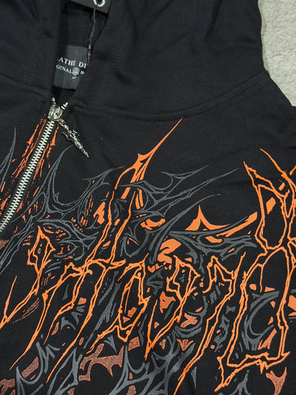 Breathedivinity Obsidian Oversized Zip-Up Hoodie Scorch