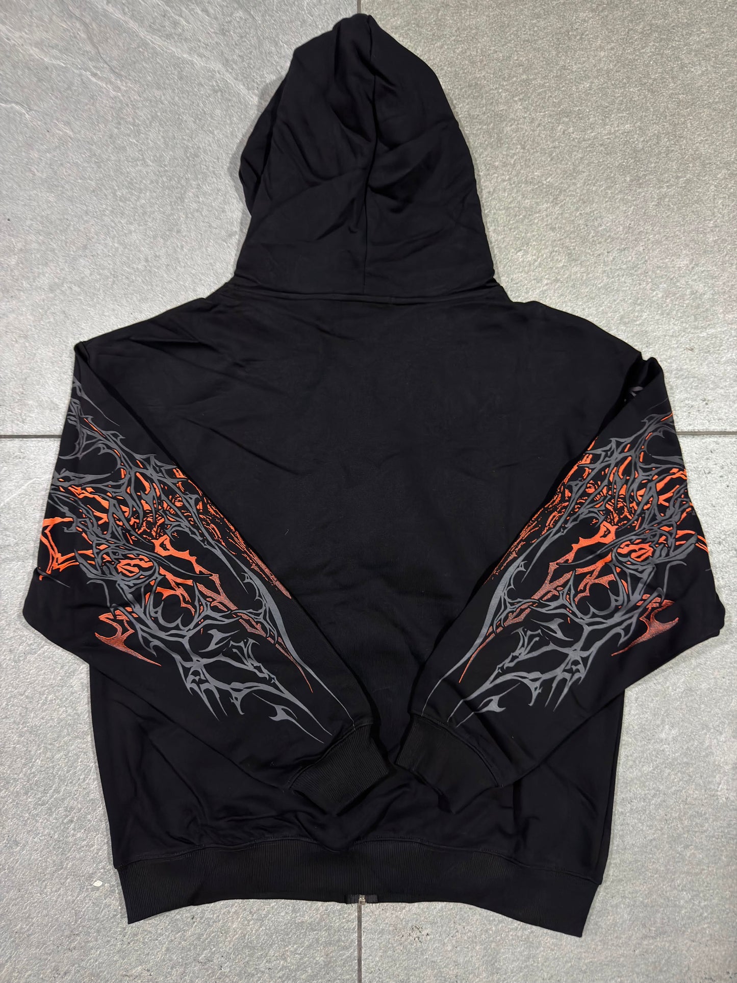 Breathedivinity Obsidian Oversized Zip-Up Hoodie Scorch
