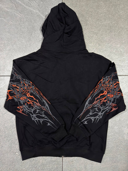Breathedivinity Obsidian Oversized Zip-Up Hoodie Scorch