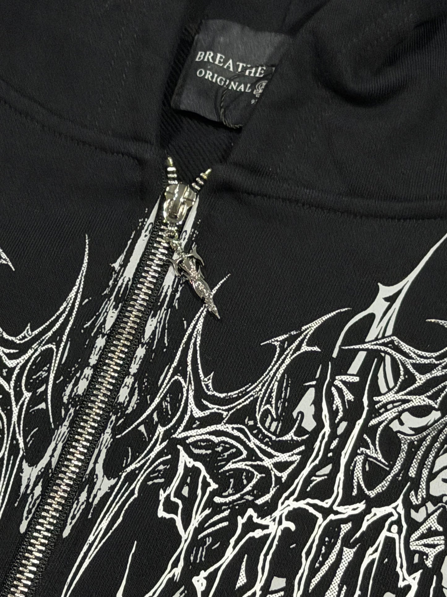 Breathedivinity Obsidian Oversized Zip-Up Hoodie Void Black